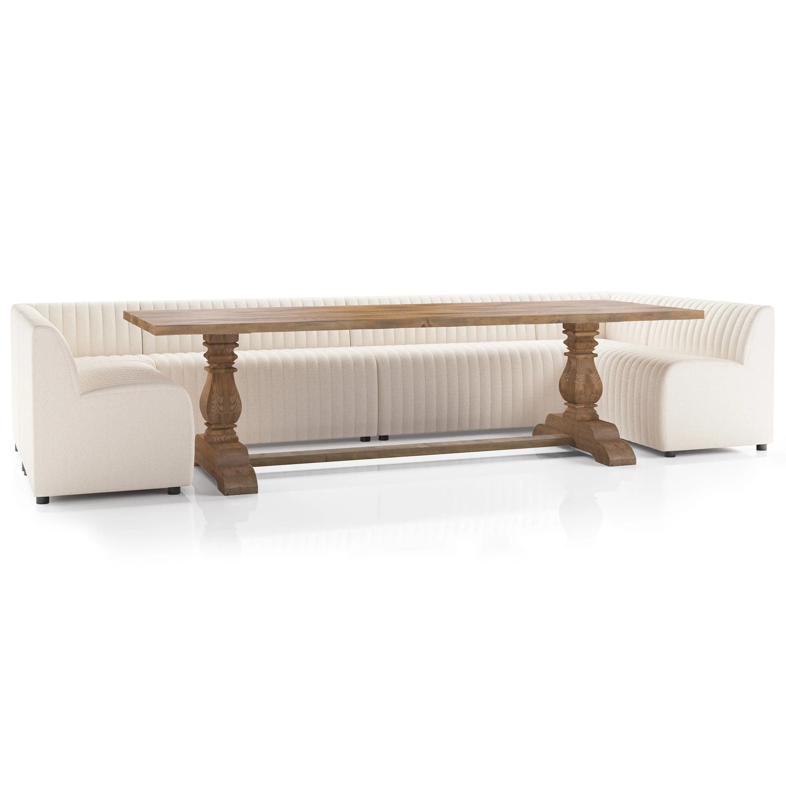 Augustine 154" Dining U-Shape Banquette, Capri Oatmeal