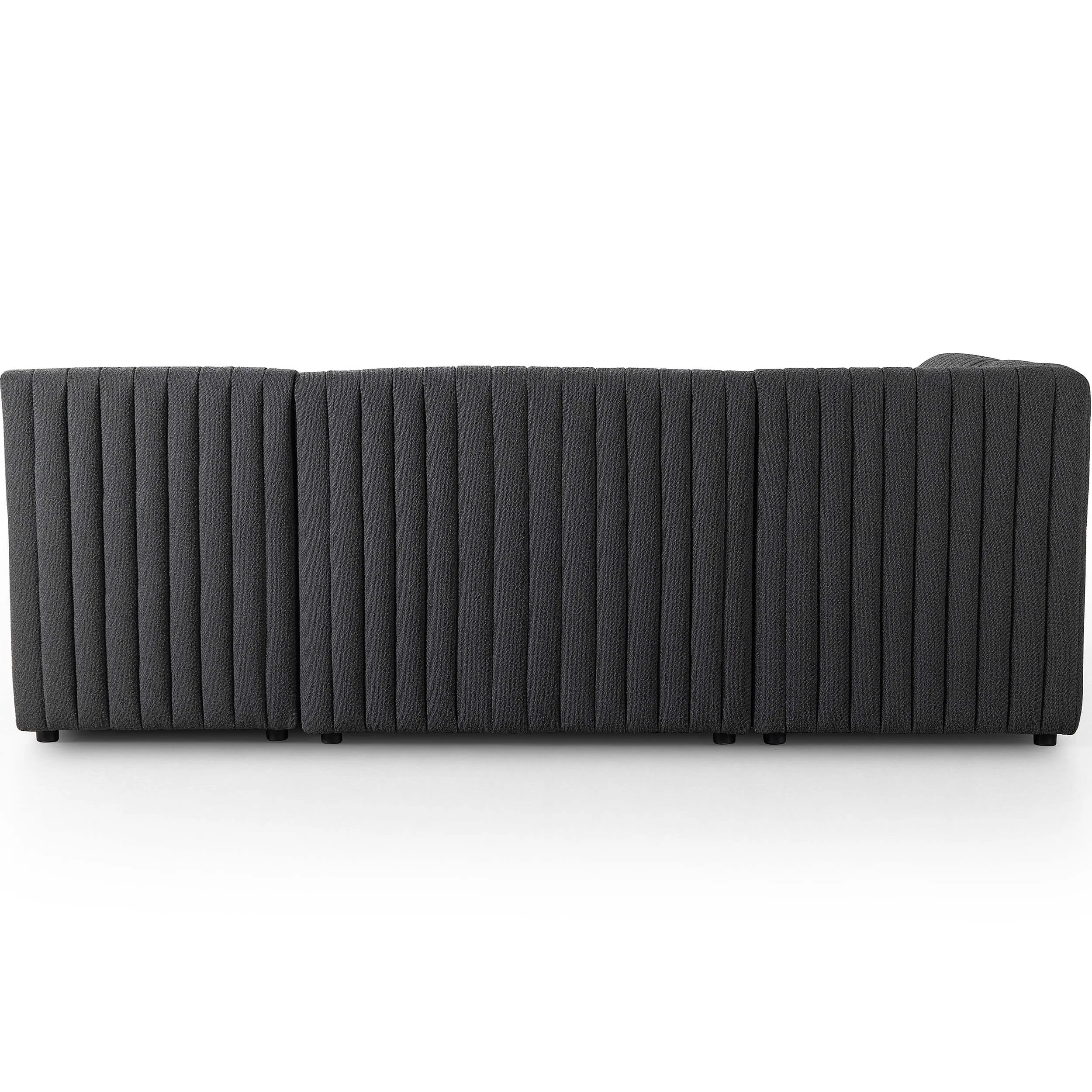 Augustine 91.5" L-Shaped Banquette, Boucle Charcoal