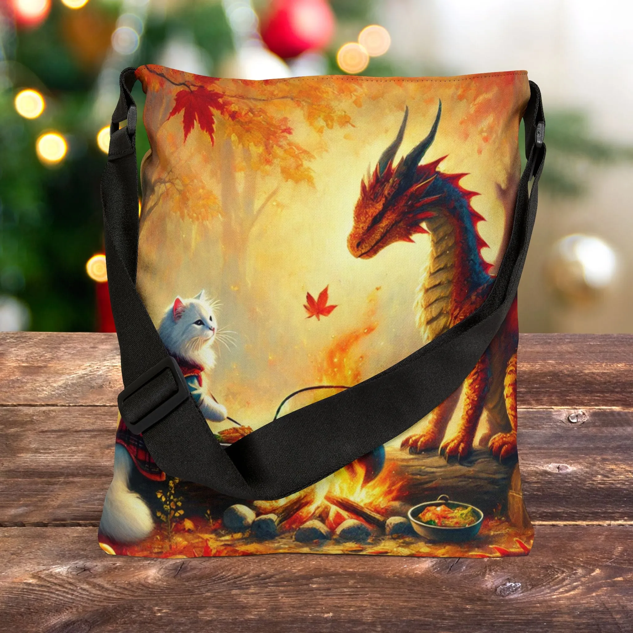 Autumn Dragon Adventures - Cat Lover - Adjustable Strap Tote Bag