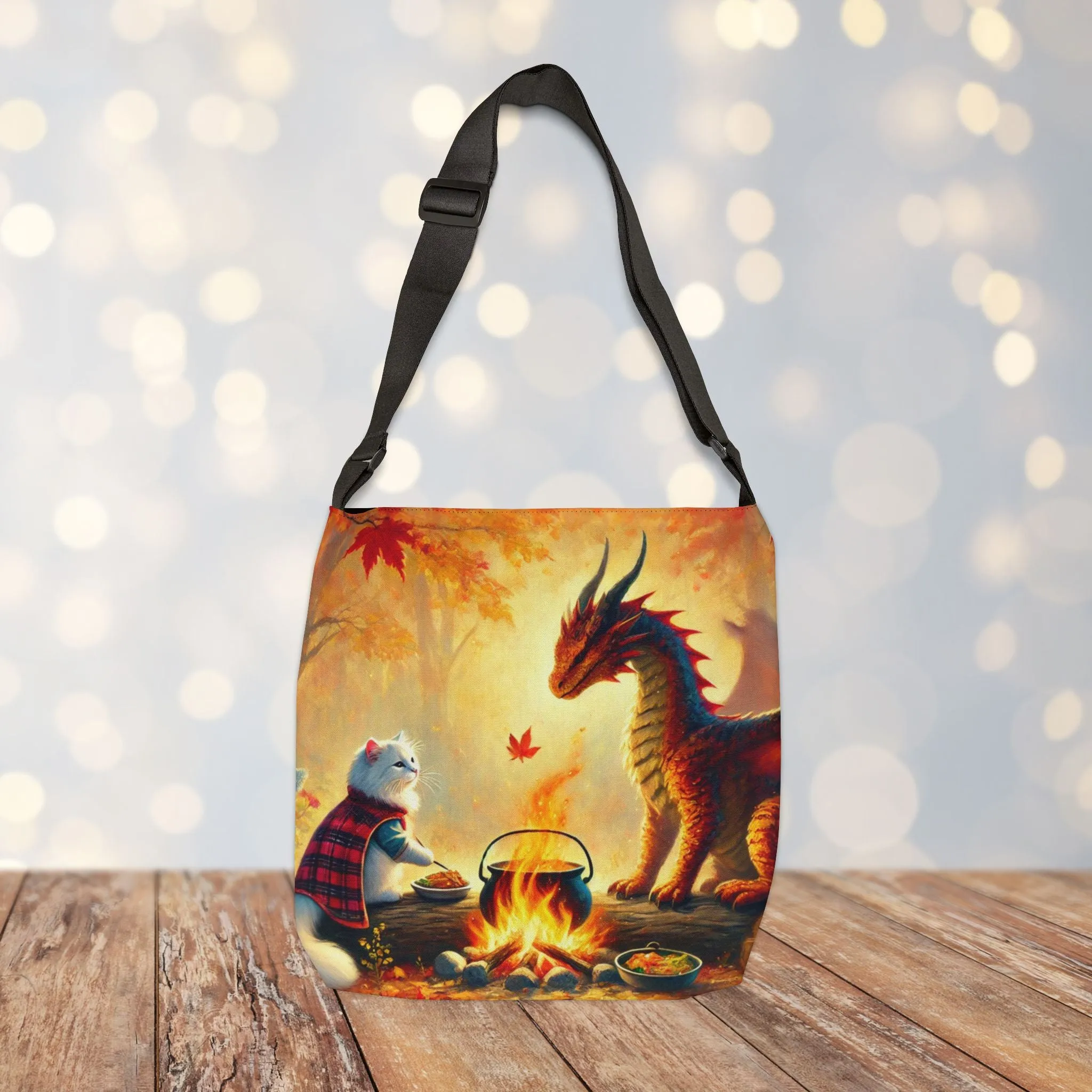 Autumn Dragon Adventures - Cat Lover - Adjustable Strap Tote Bag