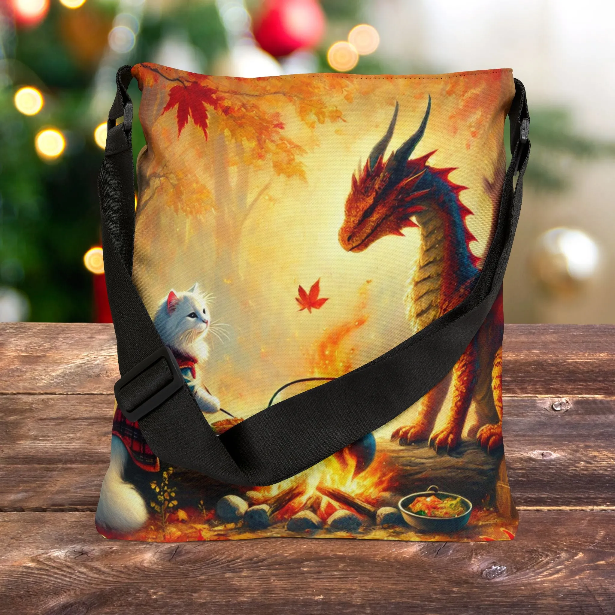 Autumn Dragon Adventures - Cat Lover - Adjustable Strap Tote Bag