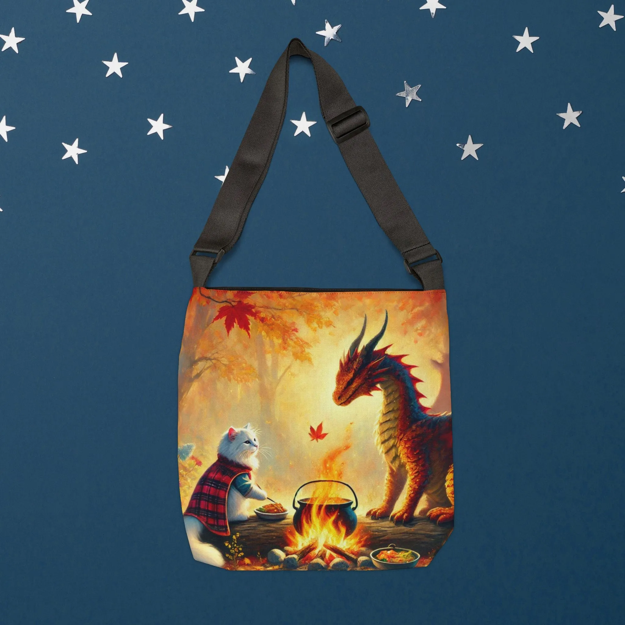 Autumn Dragon Adventures - Cat Lover - Adjustable Strap Tote Bag