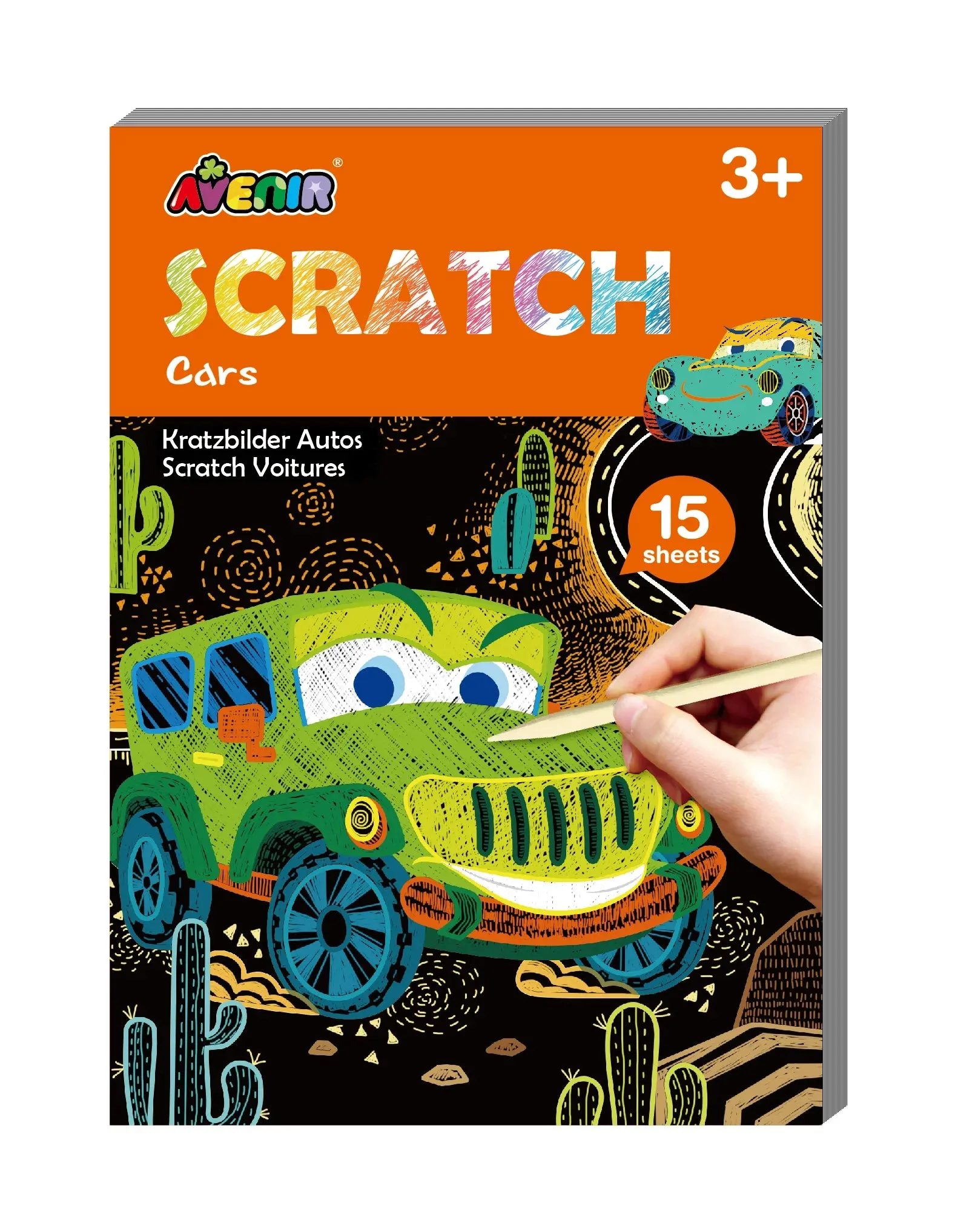 Avenir Scratch Art Cars 15 Sheets