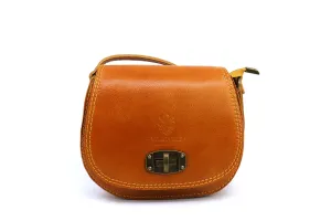 Bagitali Arabella Leather Saddle Bag - Mustard