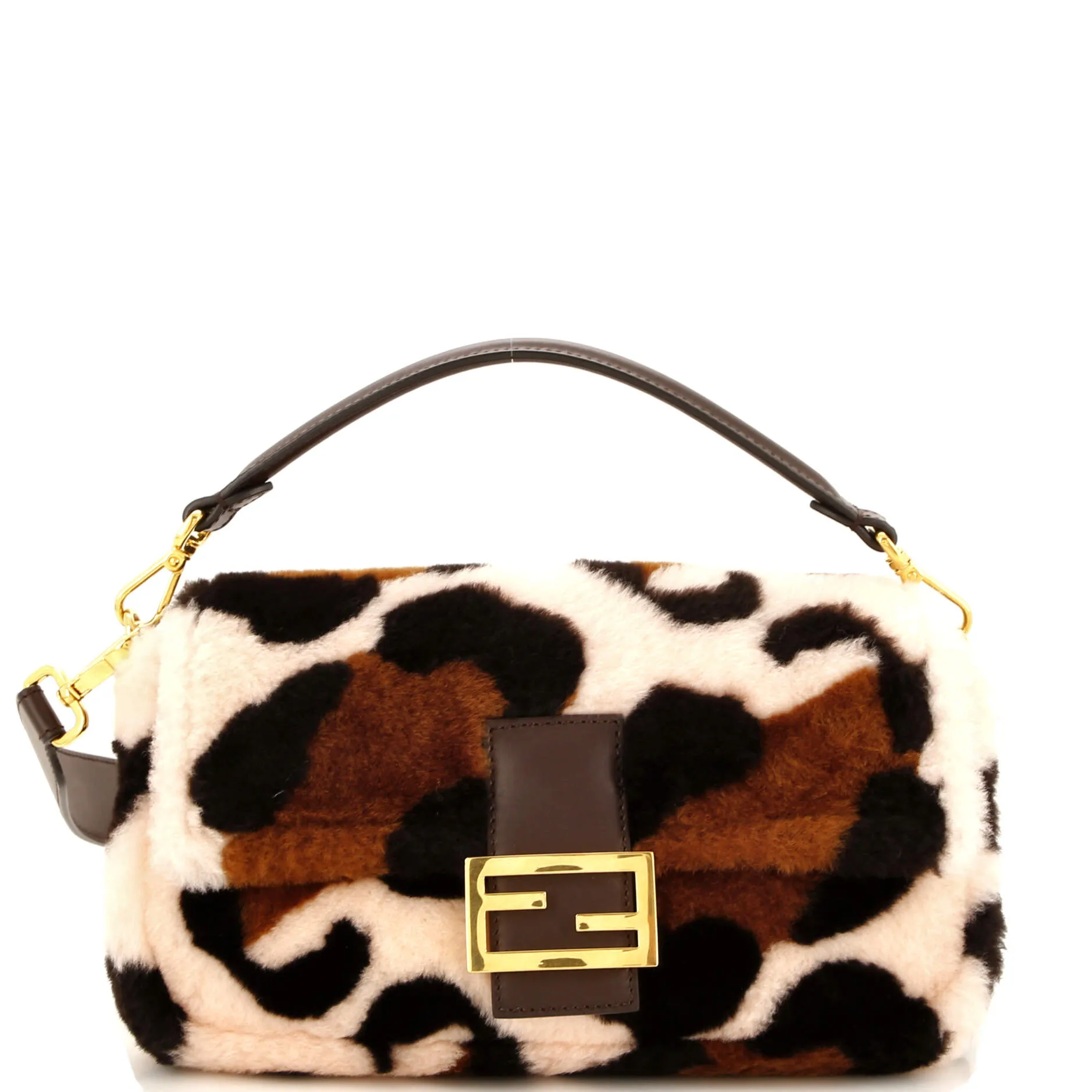 Baguette NM Bag Printed Shearling and Leather Medium