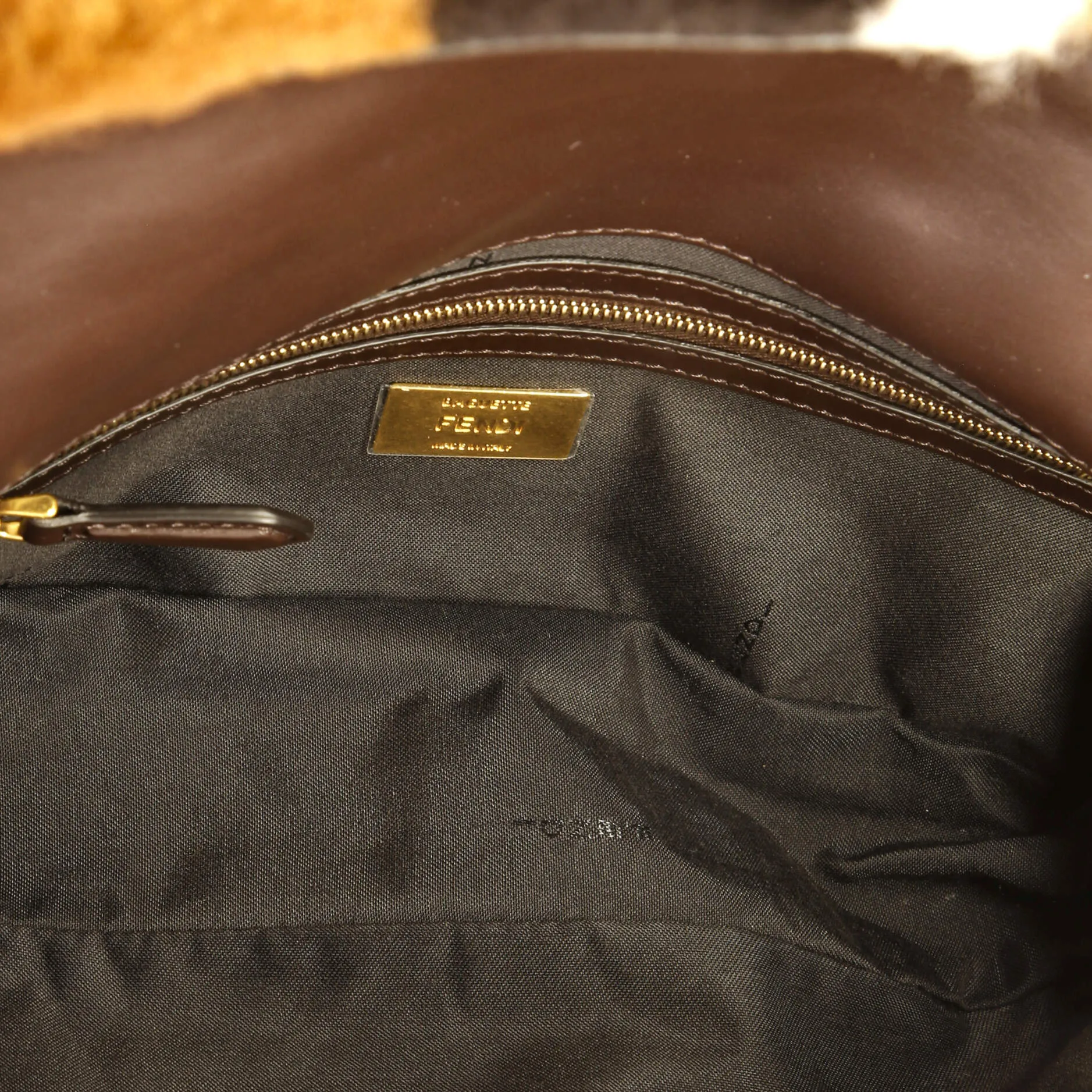 Baguette NM Bag Printed Shearling and Leather Medium