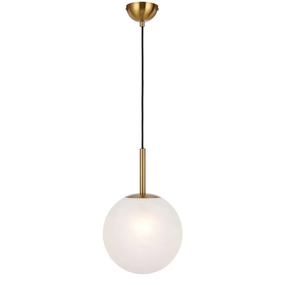 Bally 25cm Antique Gold with Alabastro Glass Modern Pendant