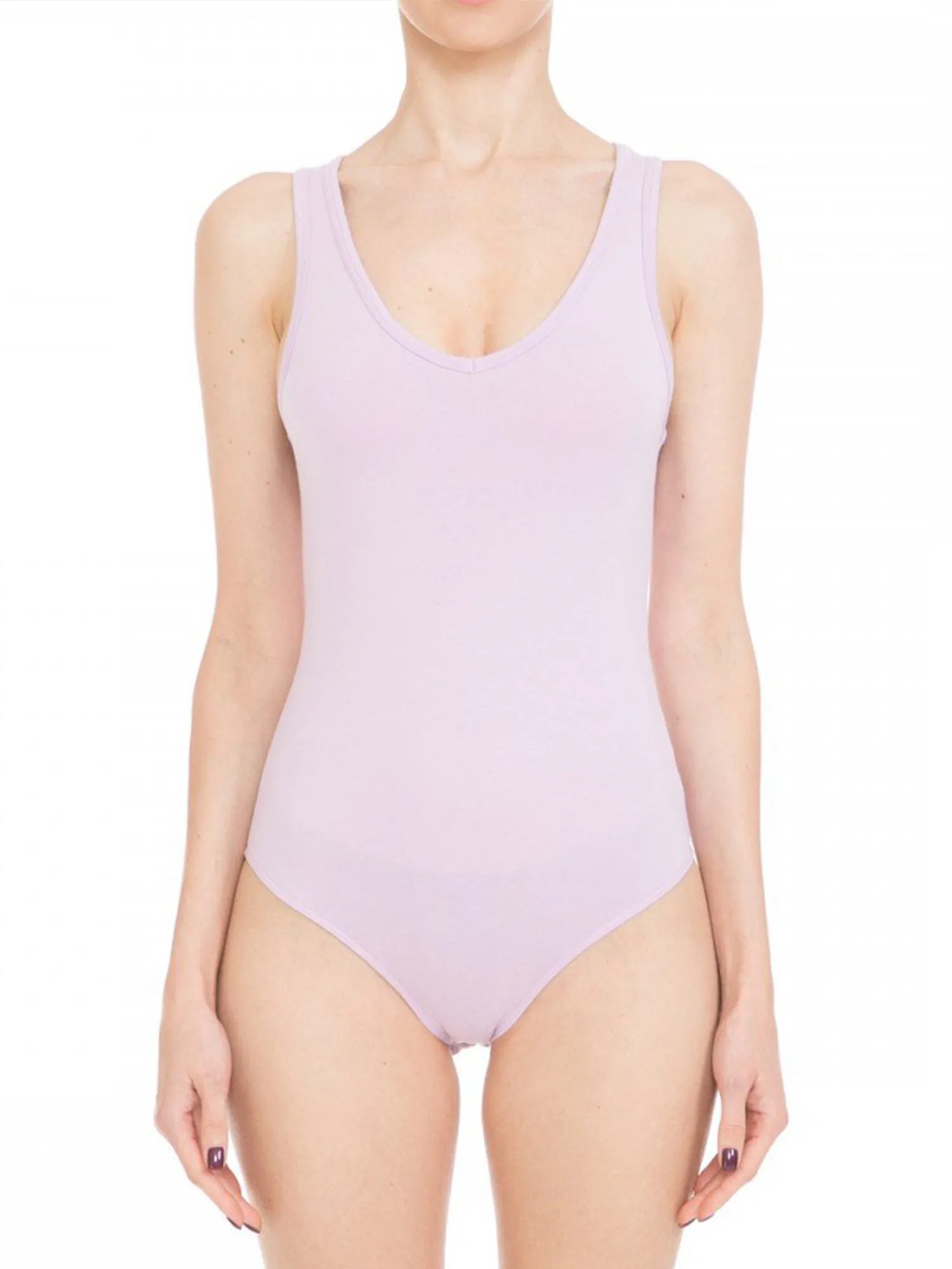 Basic Solid Sleeveless V-neck Stretchy Bodysuit Top ( FWT1011 ) - NEW COLORS !