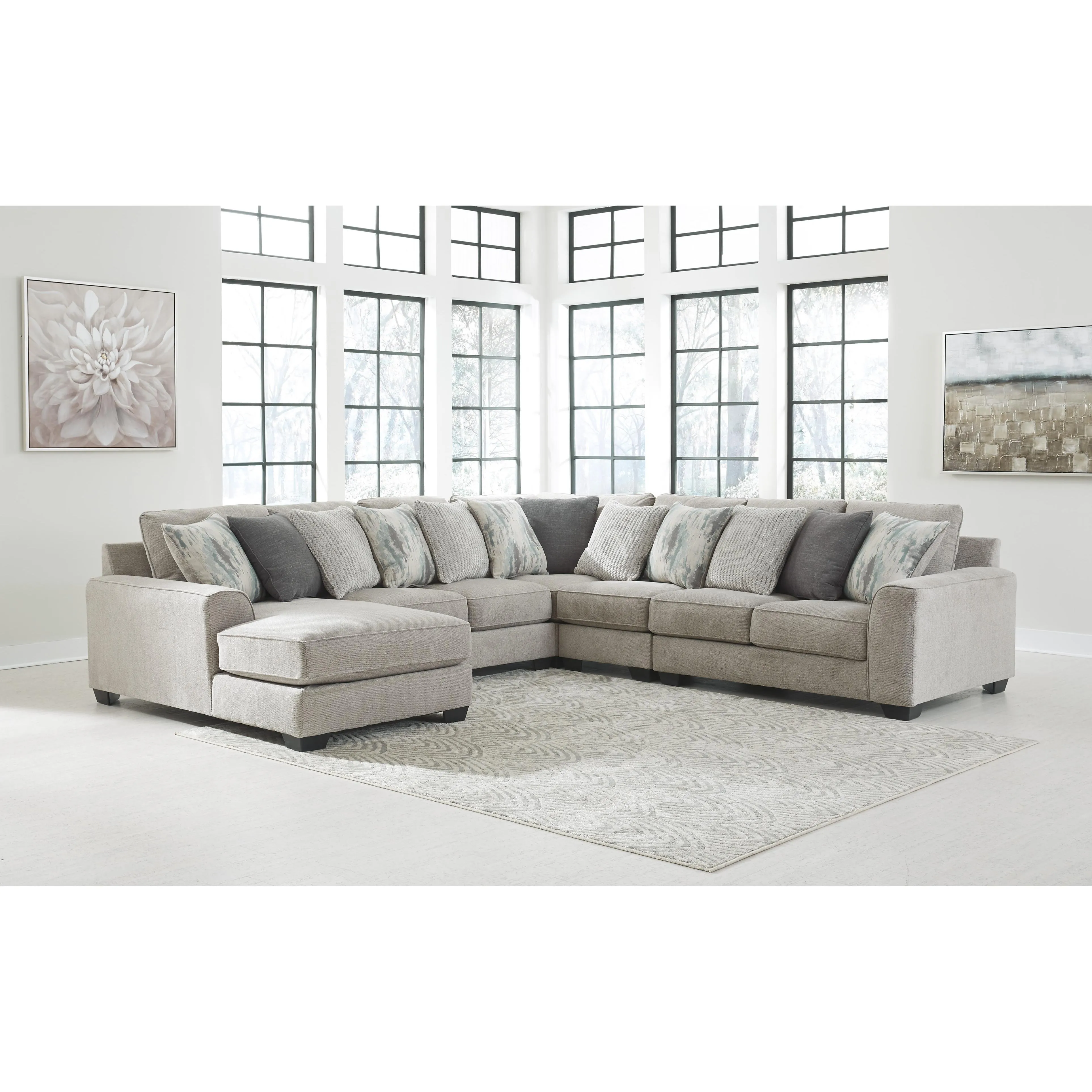 Benchcraft Ardsley Fabric 5 pc Sectional 3950416/3950434/3950477/3950446/3950456