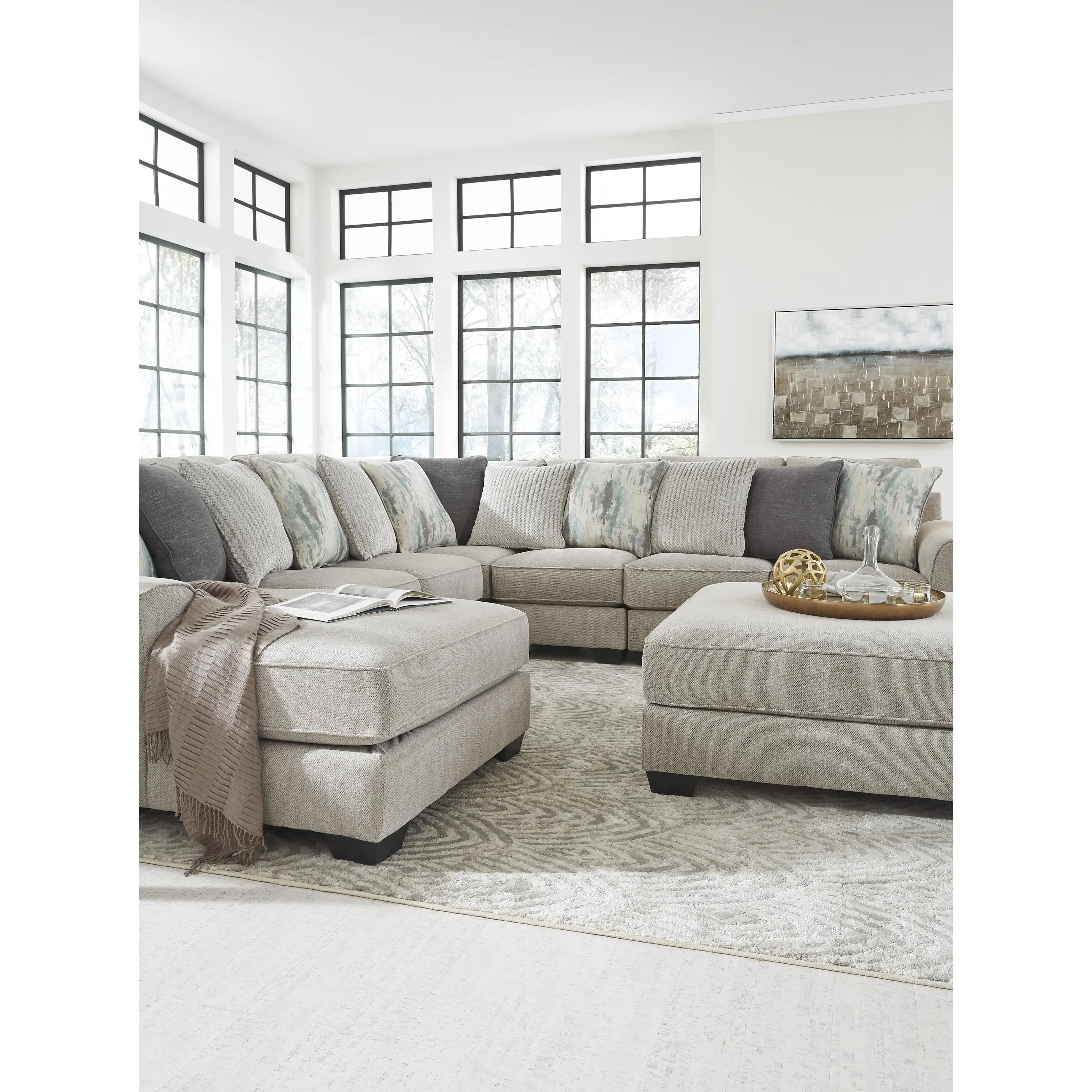 Benchcraft Ardsley Fabric 5 pc Sectional 3950416/3950434/3950477/3950446/3950456