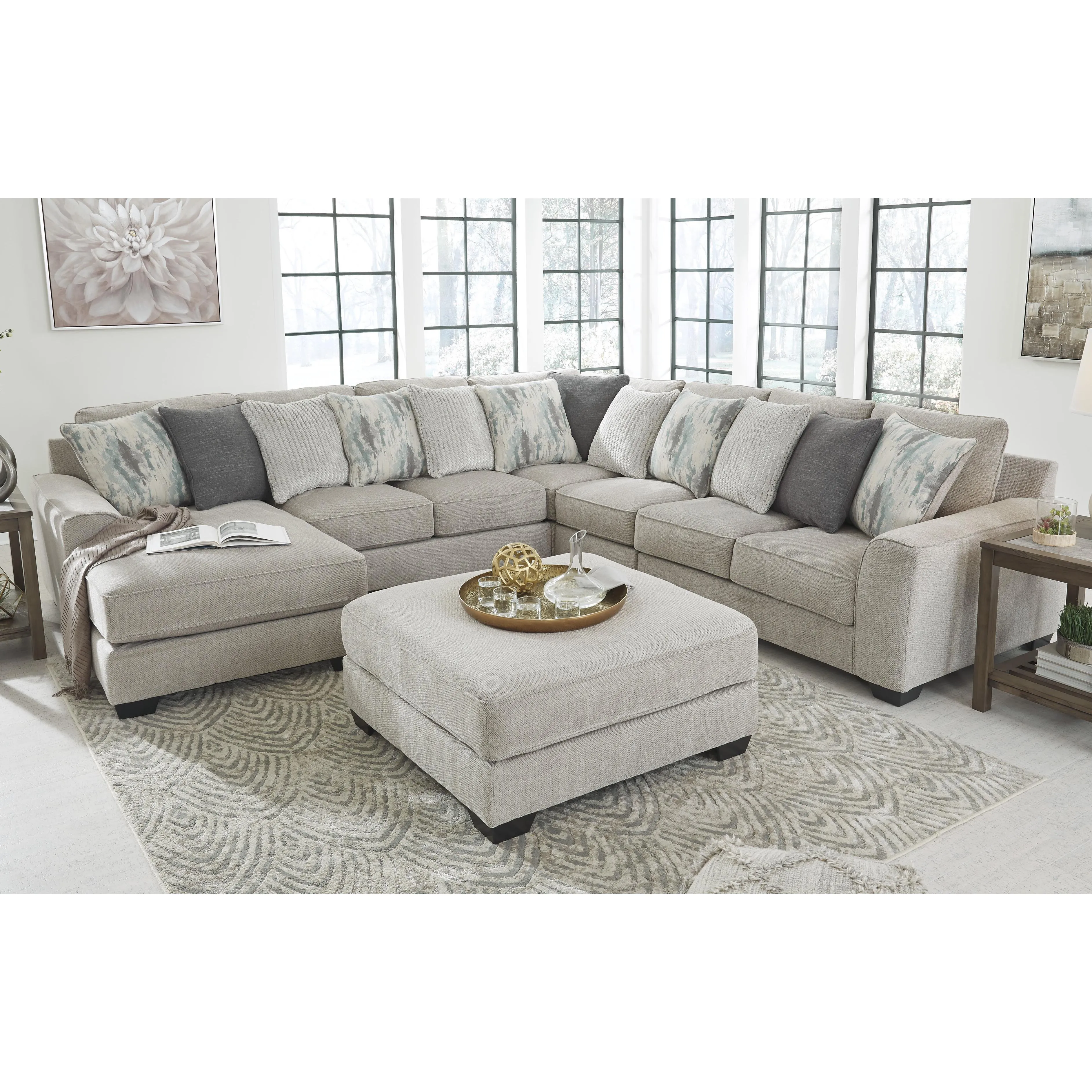 Benchcraft Ardsley Fabric 5 pc Sectional 3950416/3950434/3950477/3950446/3950456