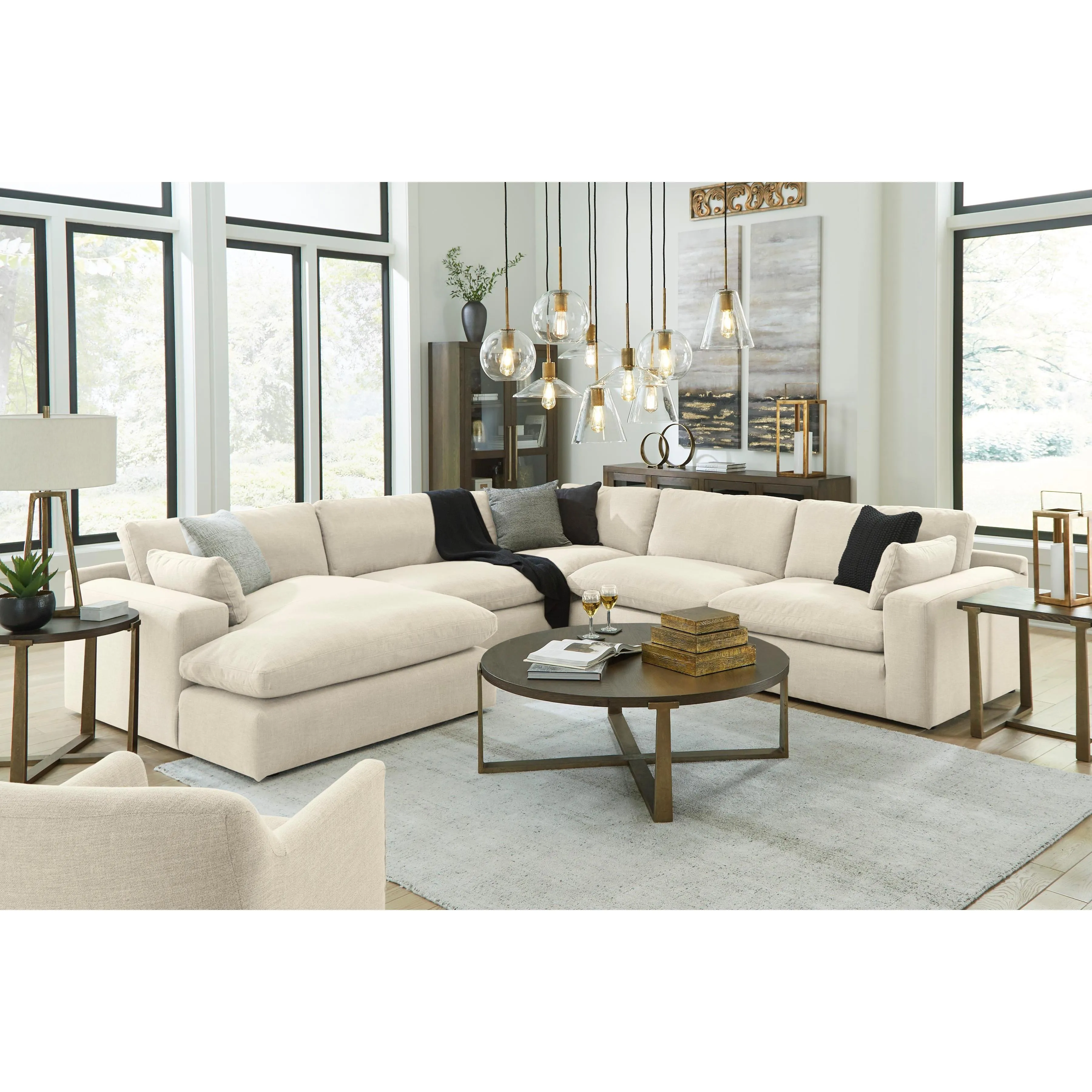 Benchcraft Elyza Fabric 5 pc Sectional 1000616/1000646/1000677/1000646/1000665