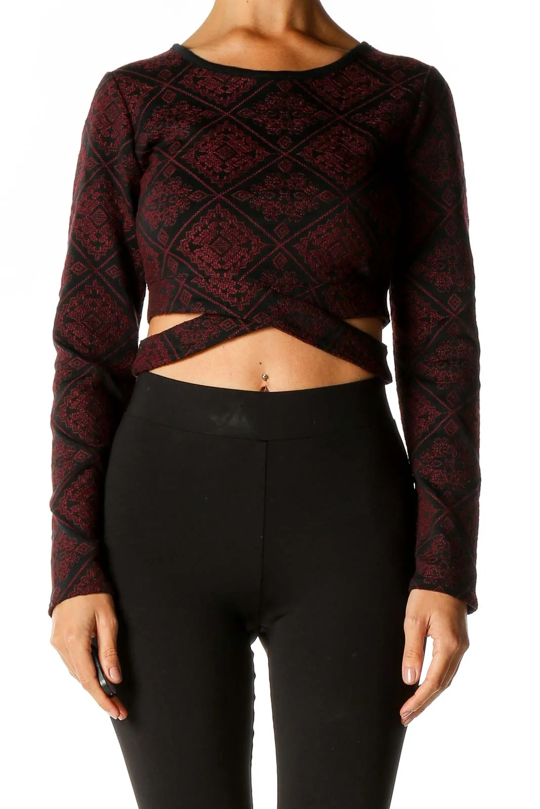 Black Textured Chic Blouse