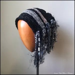 Black Tweed w/Stripes Signature *Funky Chic Hat*