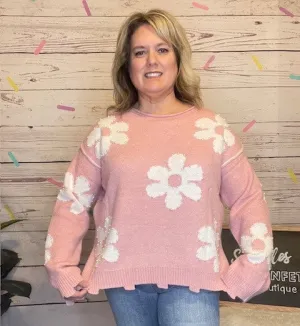 Blossom Chic Pink Sweater