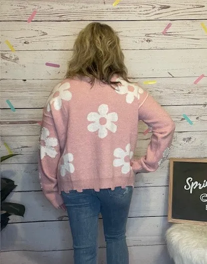 Blossom Chic Pink Sweater