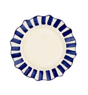Blue Scalloped Dinner Plate
