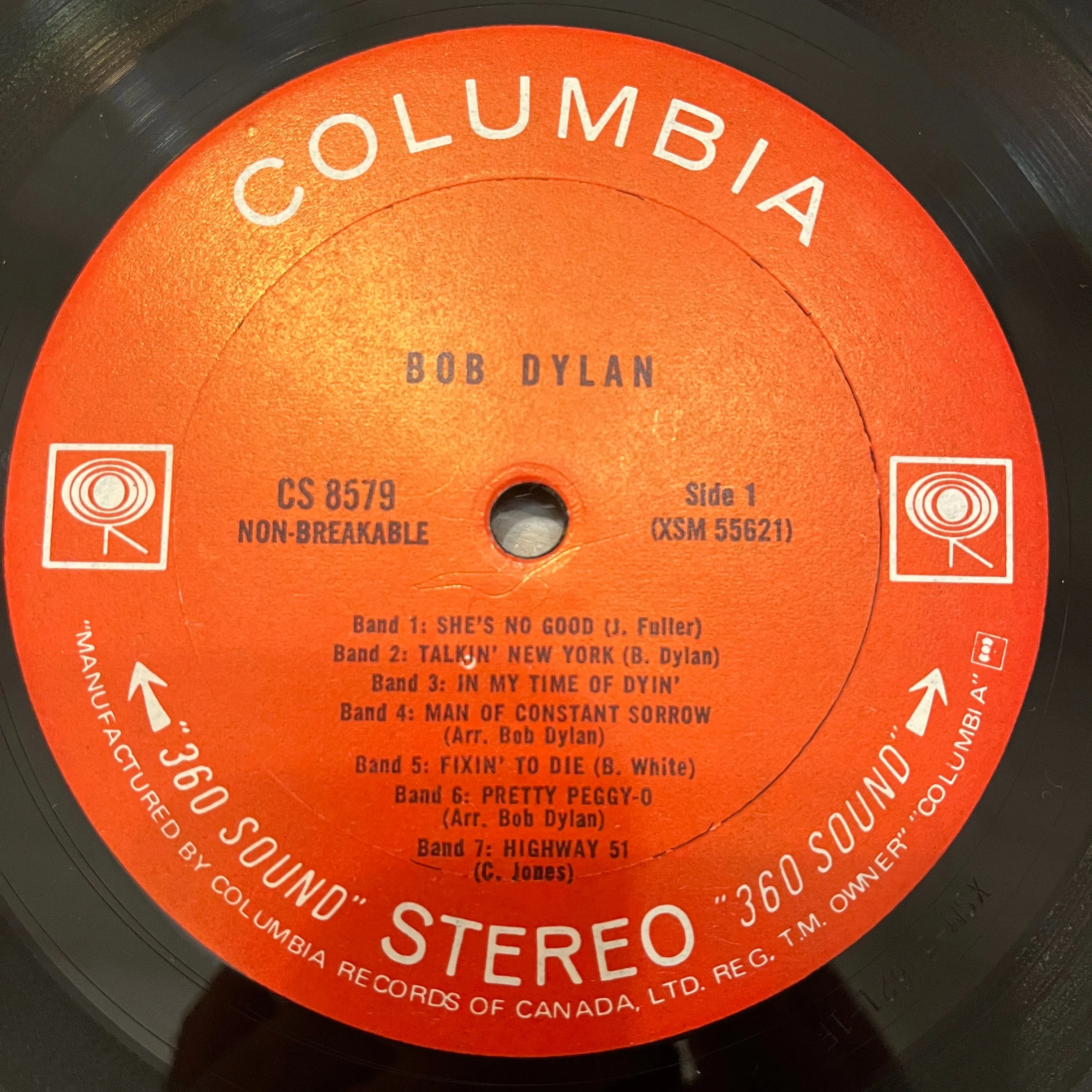 BOB DYLAN - S/T - 1970 reissue