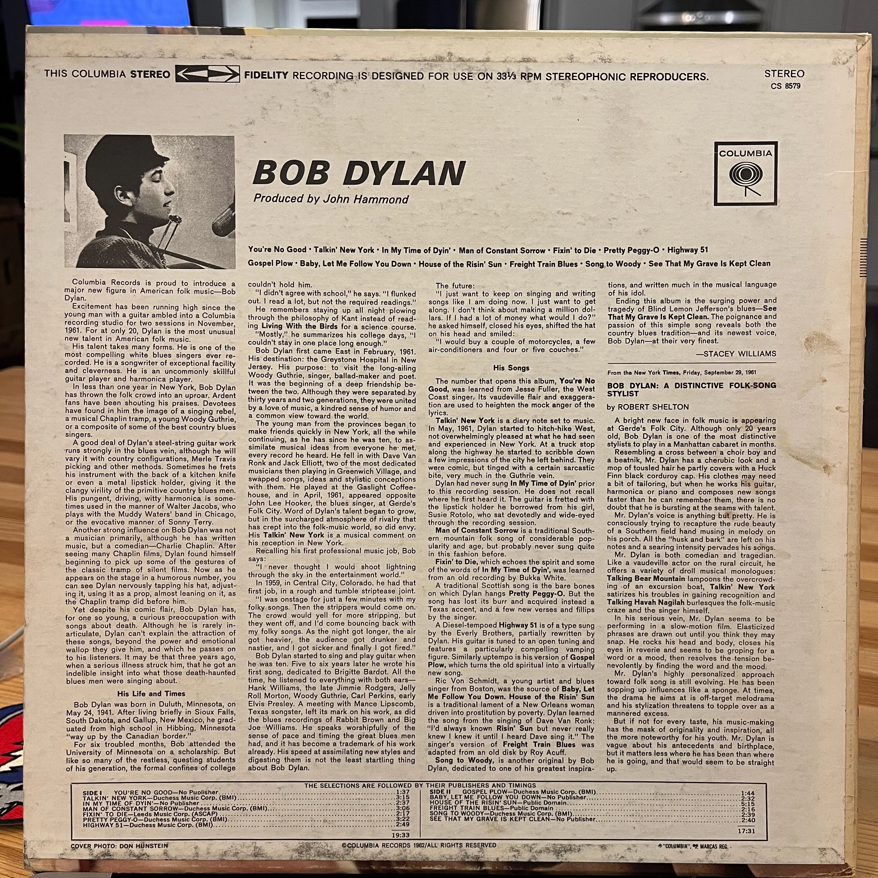BOB DYLAN - S/T - 1970 reissue
