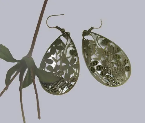 Brass Teardrop Earrings
