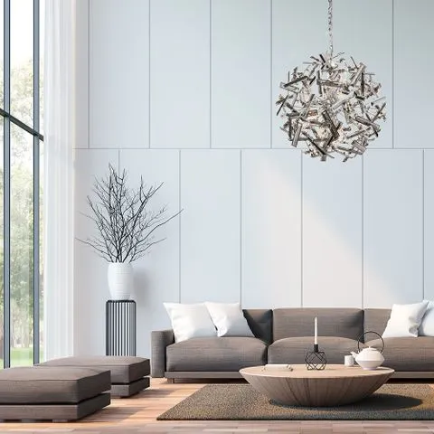 Brazza 100cm Chrome and Smoke Crystal Pendant Light