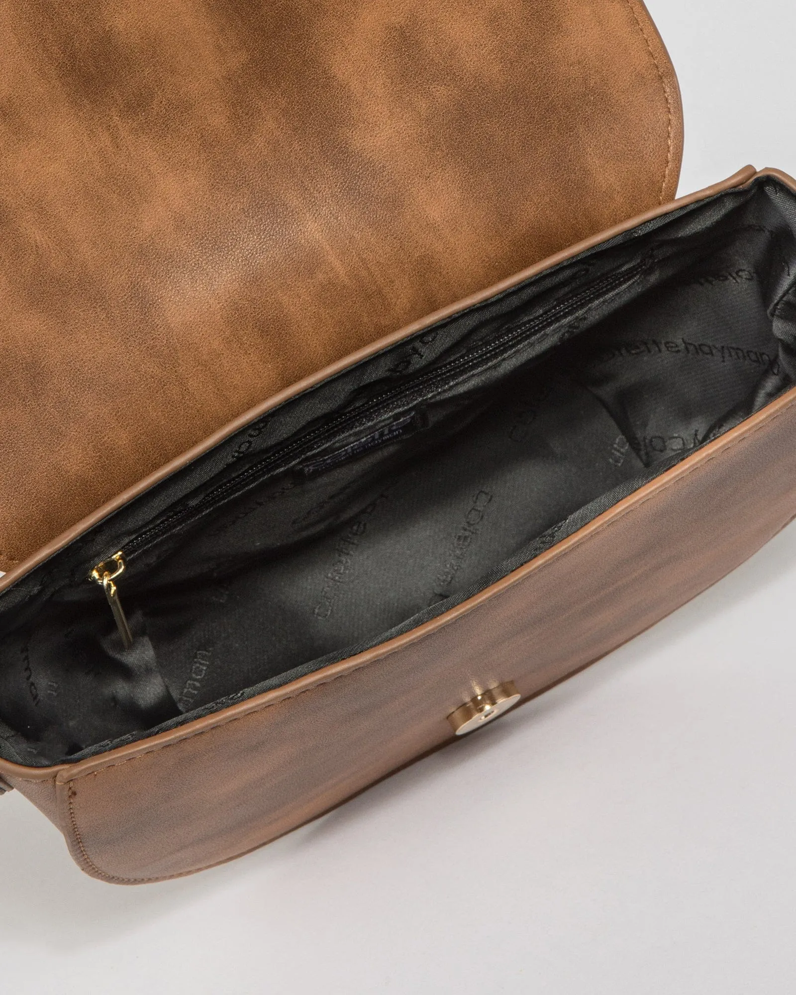 Brown Alvita Buckle Saddle Bag