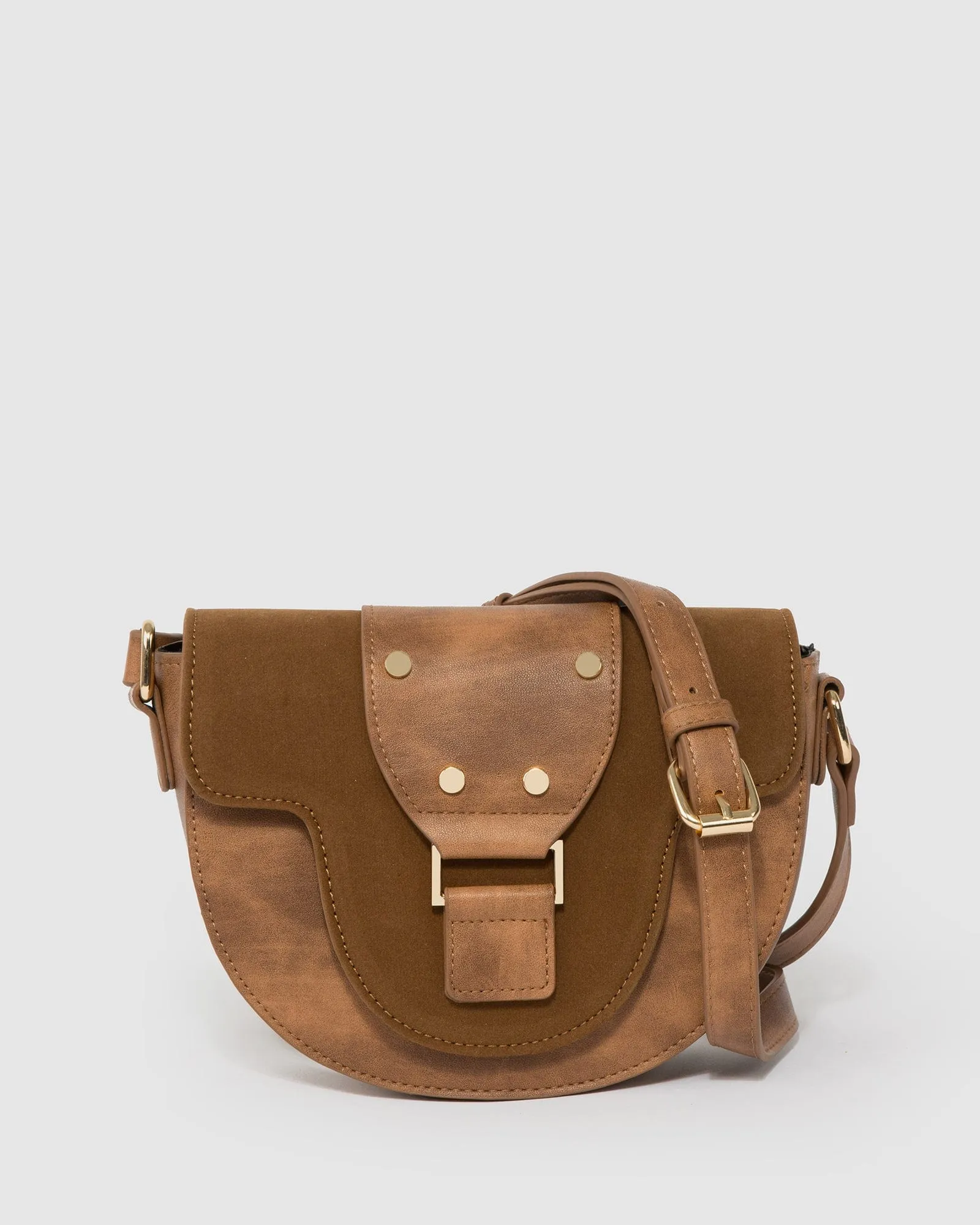 Brown Alvita Buckle Saddle Bag
