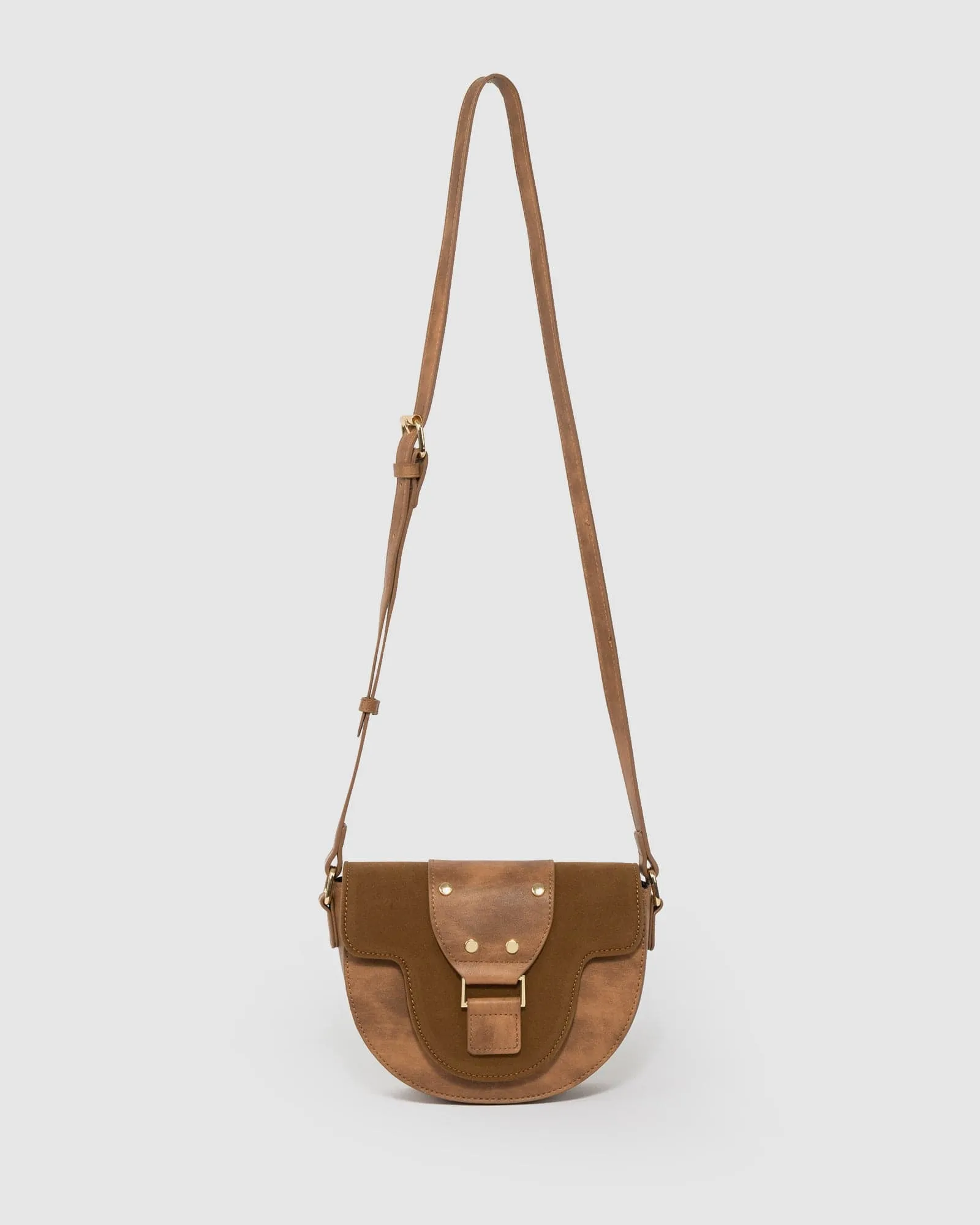 Brown Alvita Buckle Saddle Bag
