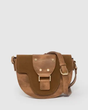 Brown Alvita Buckle Saddle Bag