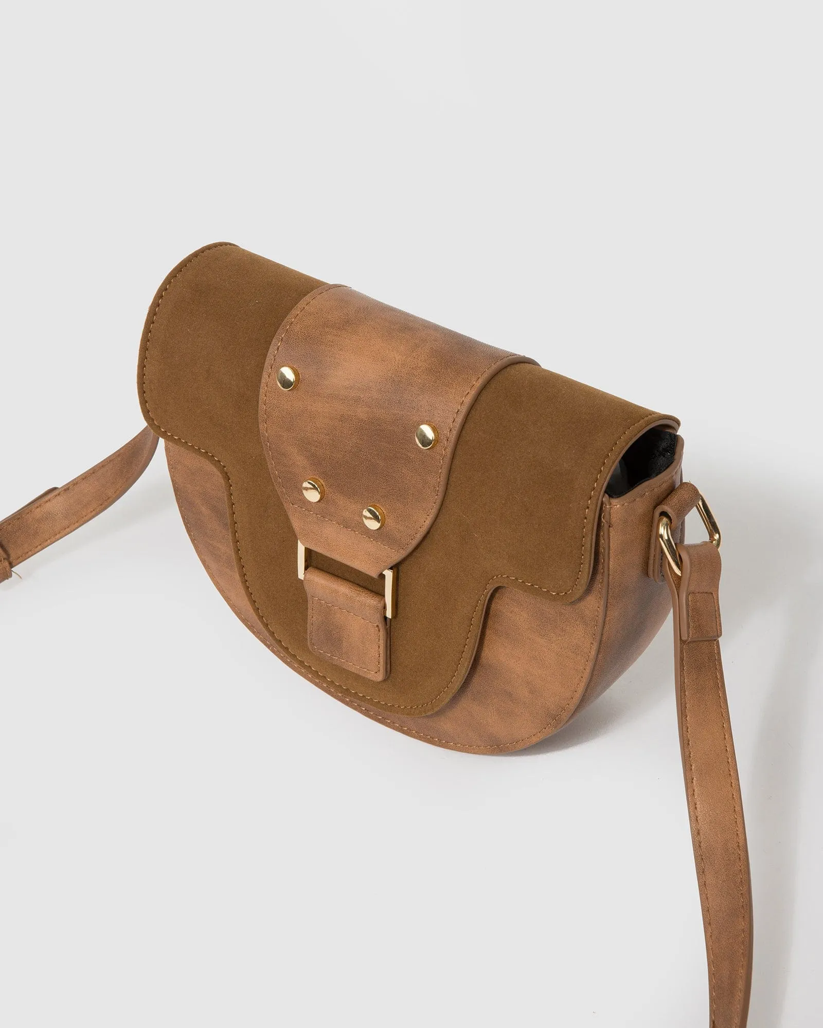 Brown Alvita Buckle Saddle Bag