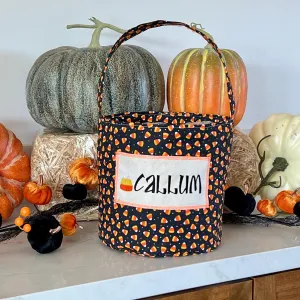 Candy Corn Trick or Treat Bag, Custom Halloween Bag