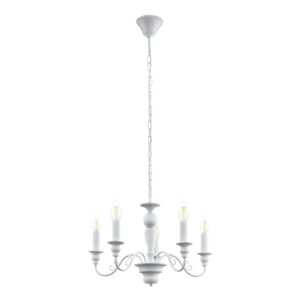 Caposile 5 Light White Vintage Candelabra