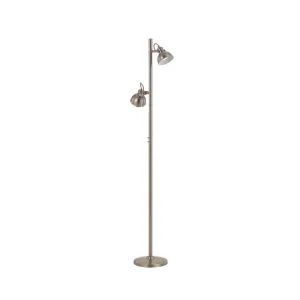 Carson Nickel Dual Adjustable Head Task Floor Lamp