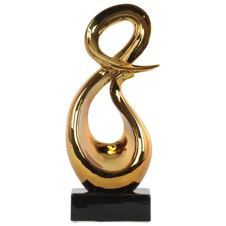 Ceramic Abstract Sculpture Polished Chrome Finish
