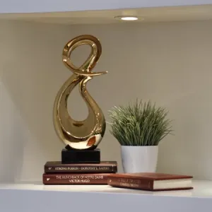 Ceramic Abstract Sculpture Polished Chrome Finish