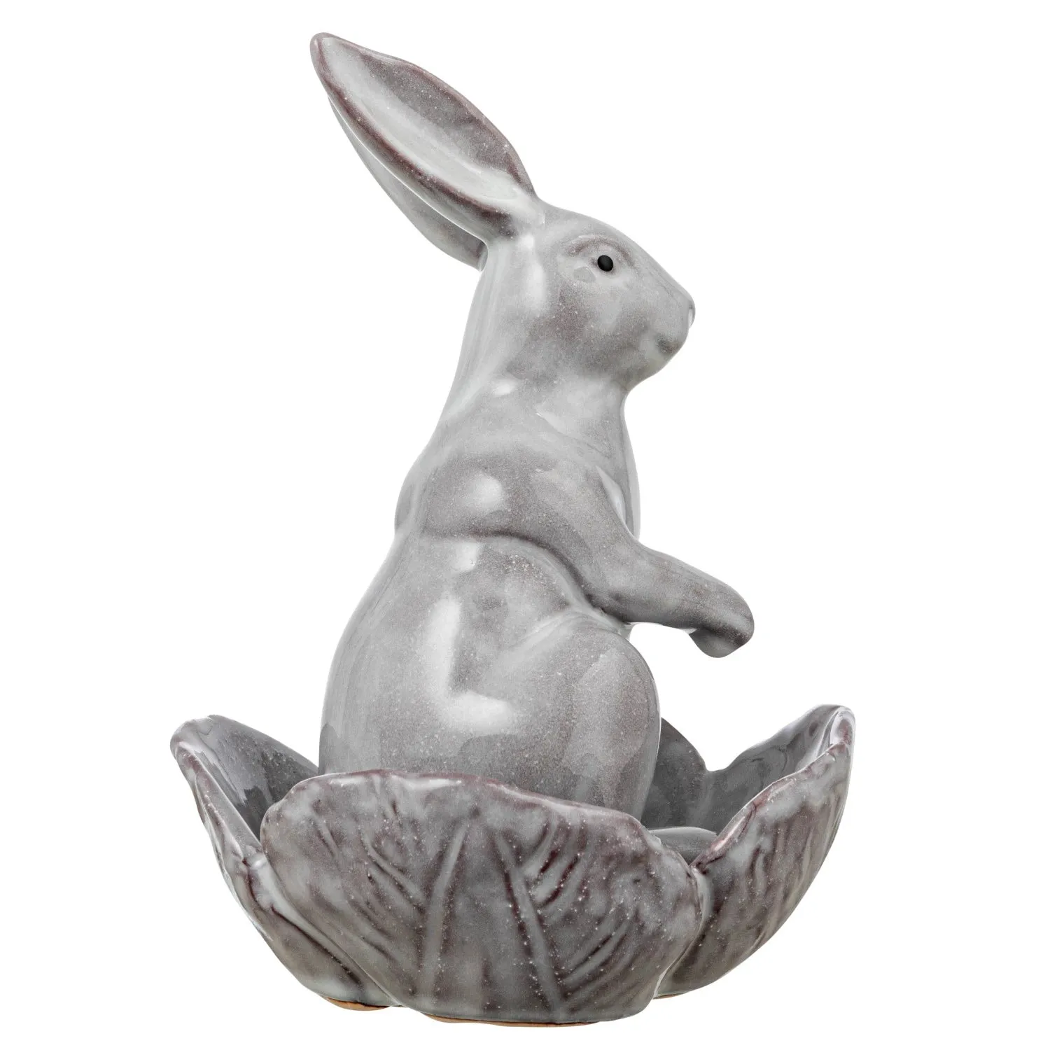 Ceramic Rabbit with Flower Shaped Bowl