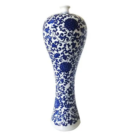 Classic Blue and White Porcelain Floral Decorative Vase