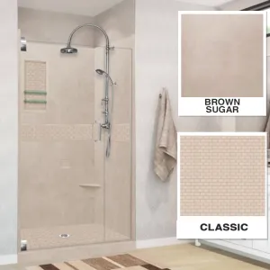 Classic Brown Sugar Small Alcove Shower Enclosure Kit