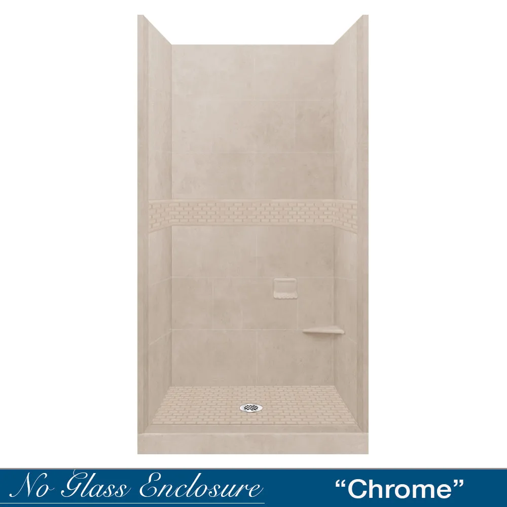 Classic Brown Sugar Small Alcove Shower Enclosure Kit