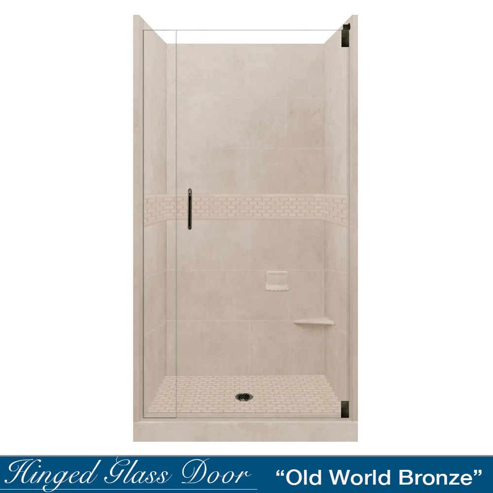 Classic Brown Sugar Small Alcove Shower Enclosure Kit