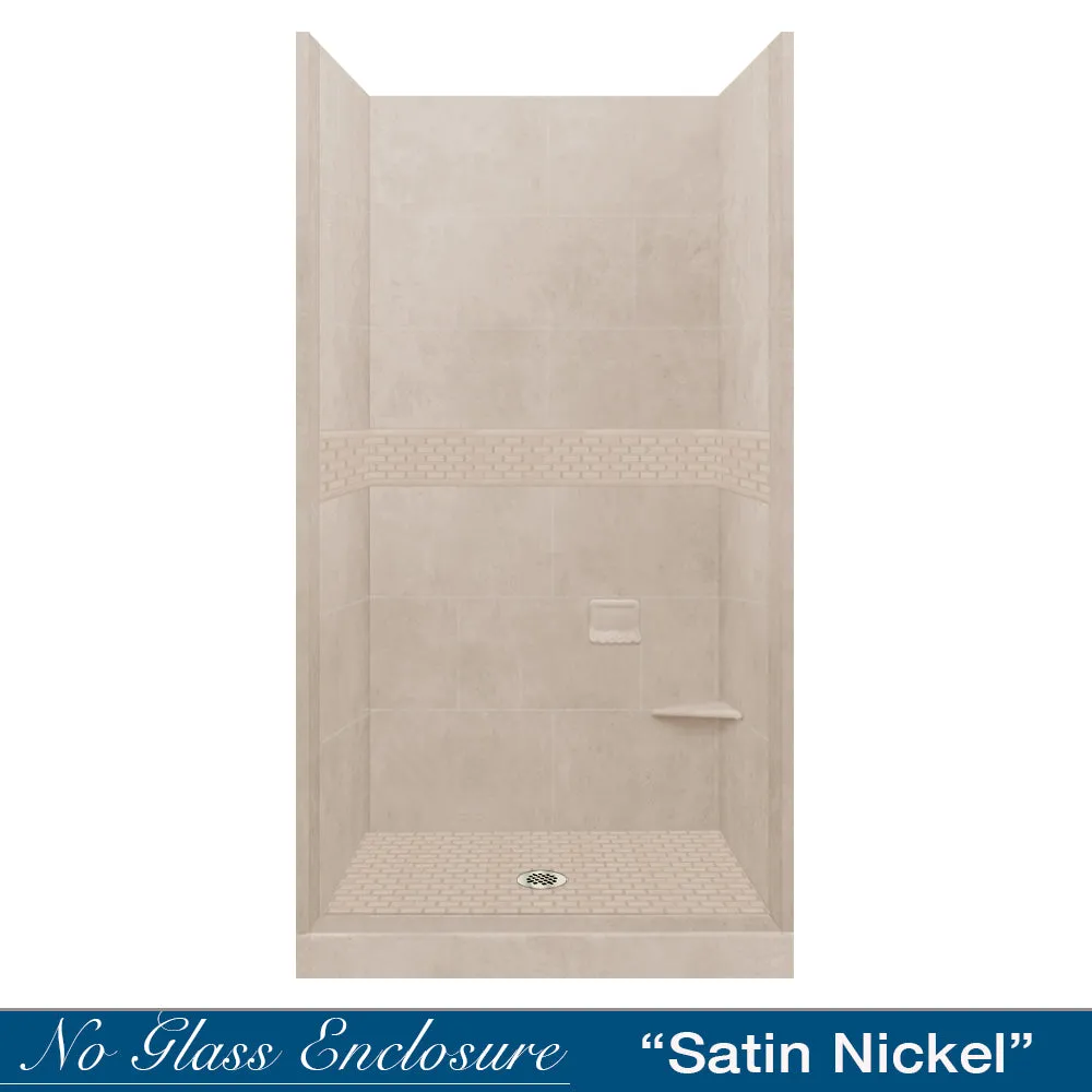 Classic Brown Sugar Small Alcove Shower Enclosure Kit