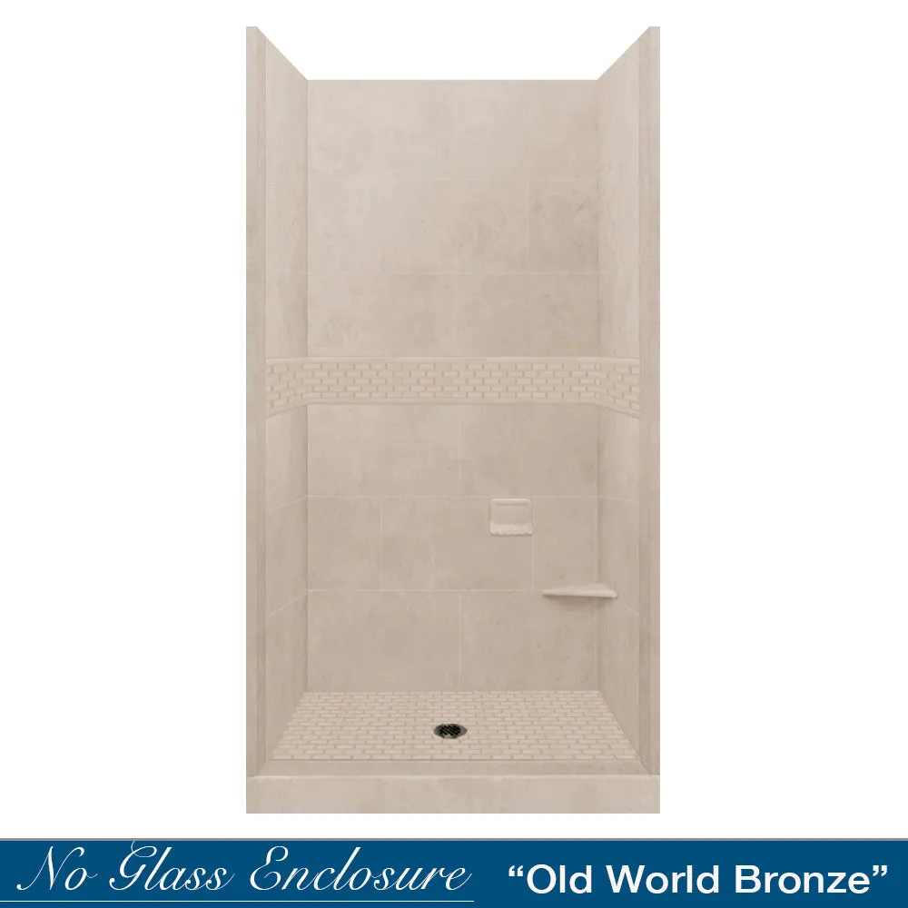 Classic Brown Sugar Small Alcove Shower Enclosure Kit