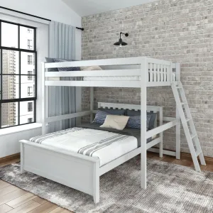Classic Full/Full L-Shaped Bunk Bed   Ladder on End