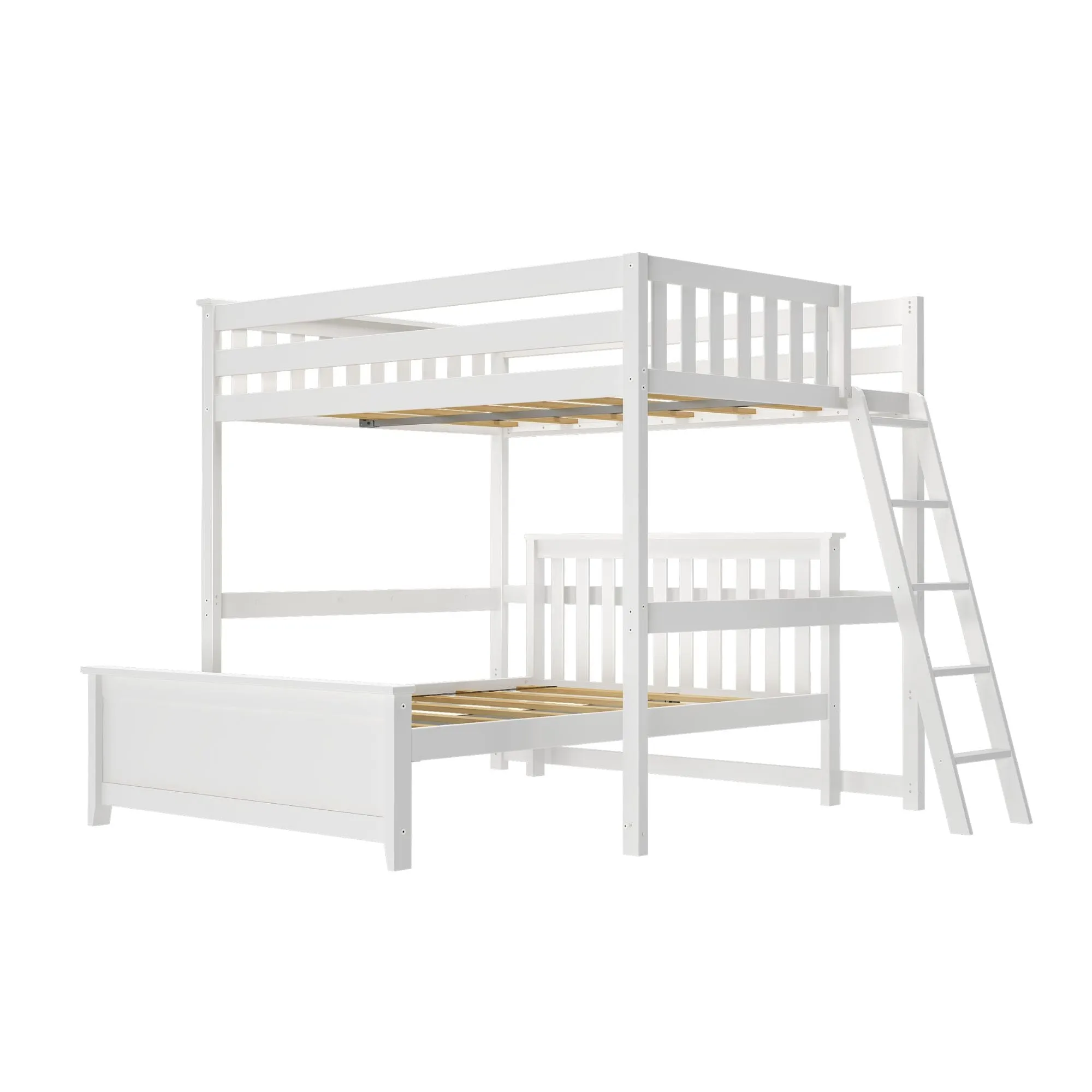 Classic Full/Full L-Shaped Bunk Bed   Ladder on End