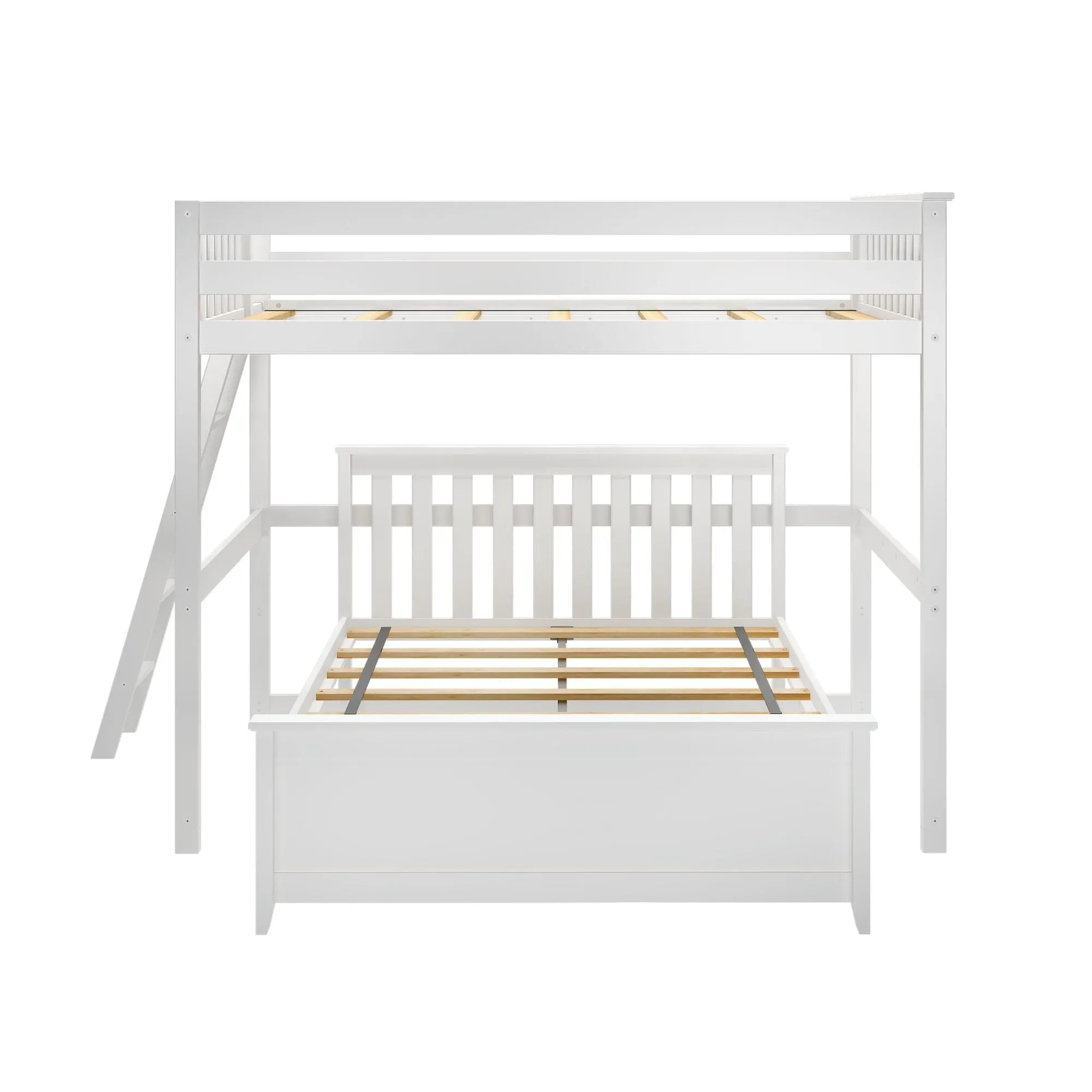 Classic Full/Full L-Shaped Bunk Bed   Ladder on End