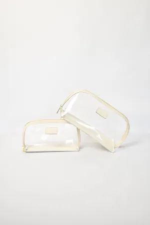 Clear Arc Makeup Bag Set - Ivory