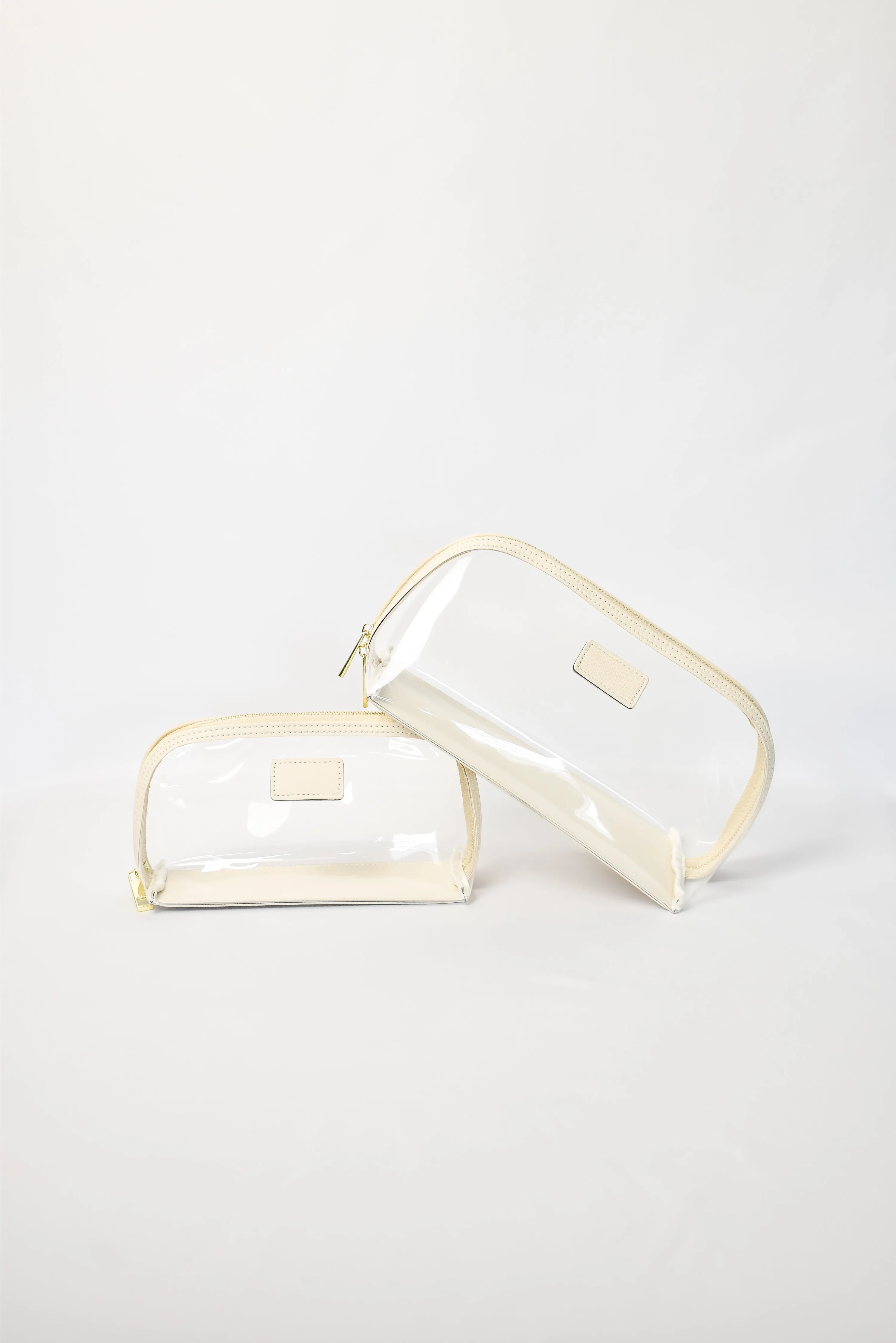 Clear Arc Makeup Bag Set - Ivory