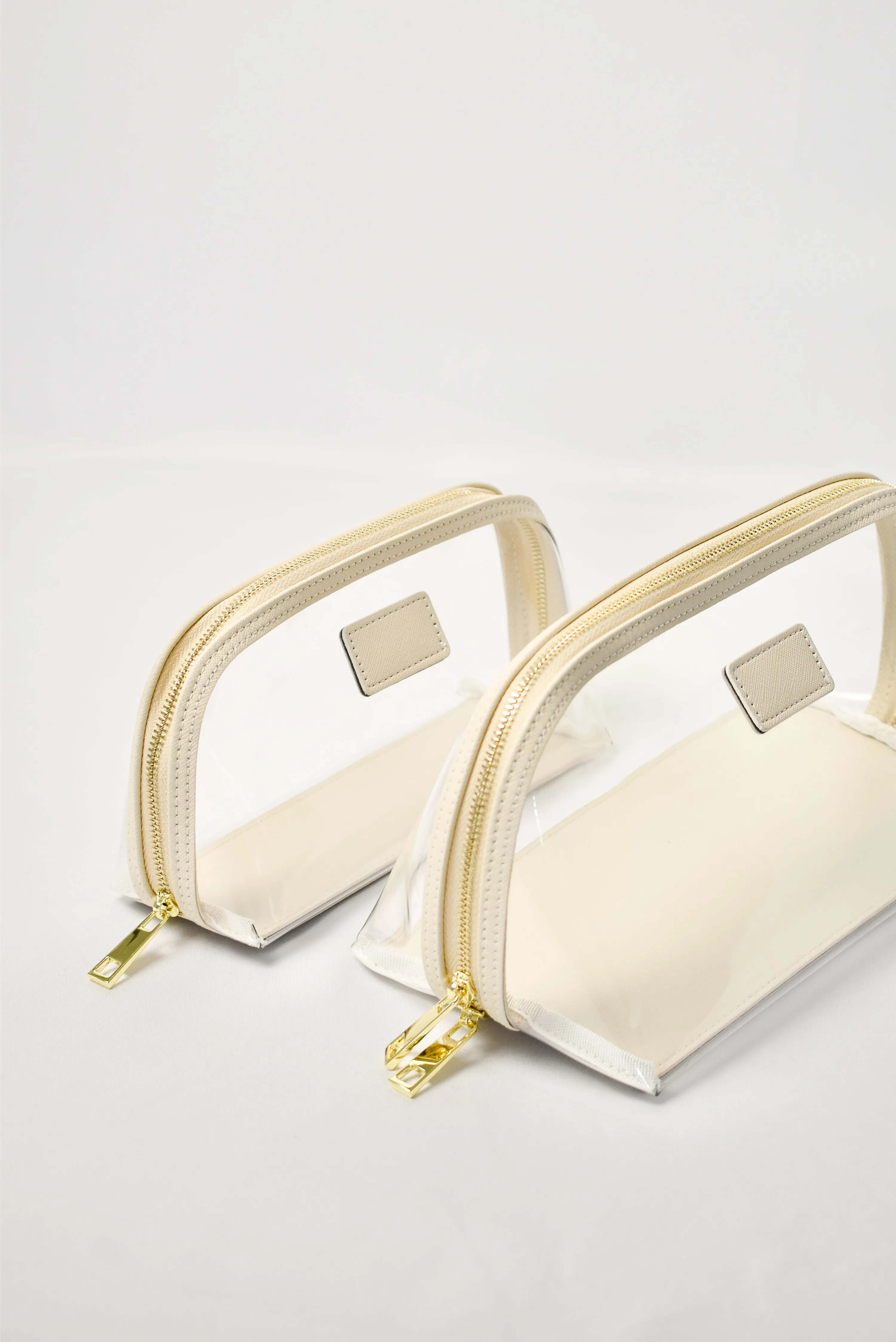 Clear Arc Makeup Bag Set - Ivory