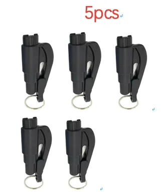 Color: Black 5pcs - 3 in 1 Emergency Mini Hammer Safety Auto Car