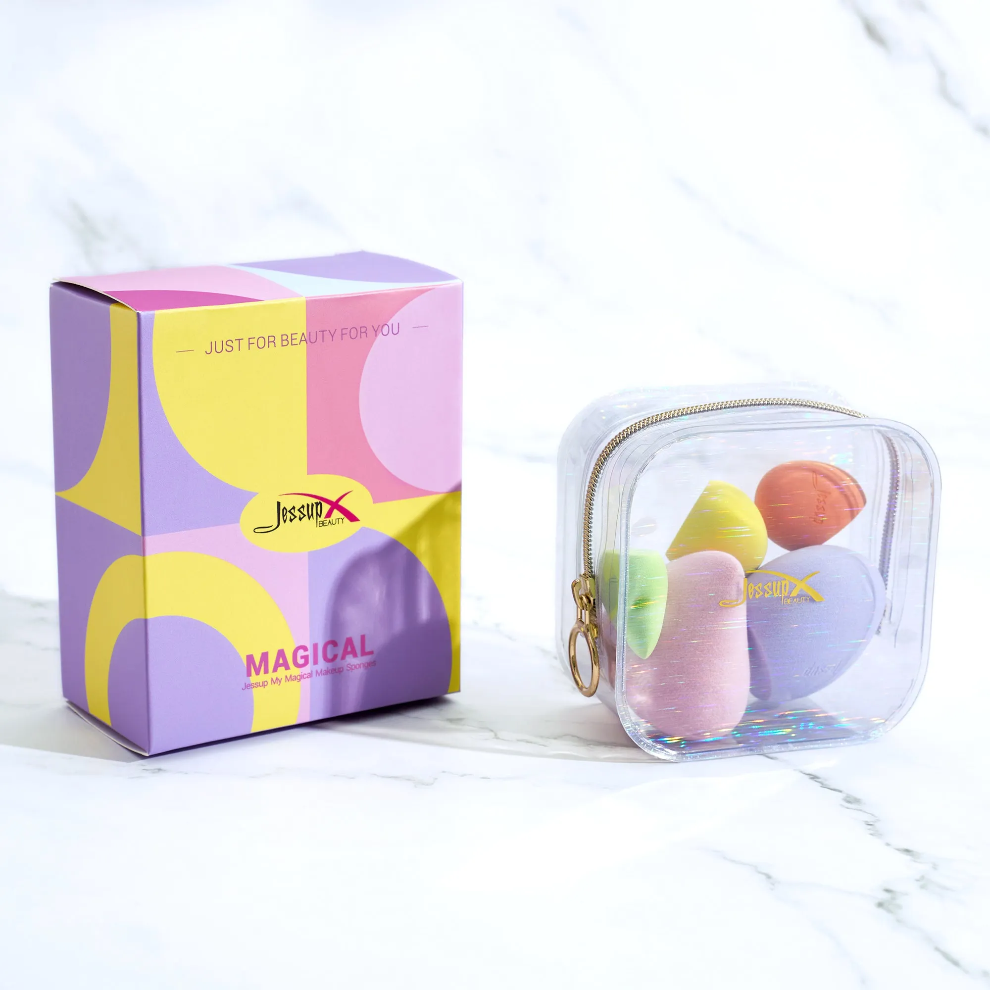 Colorful Makeup Sponge Set 5 pcs with Storage Bag SP011